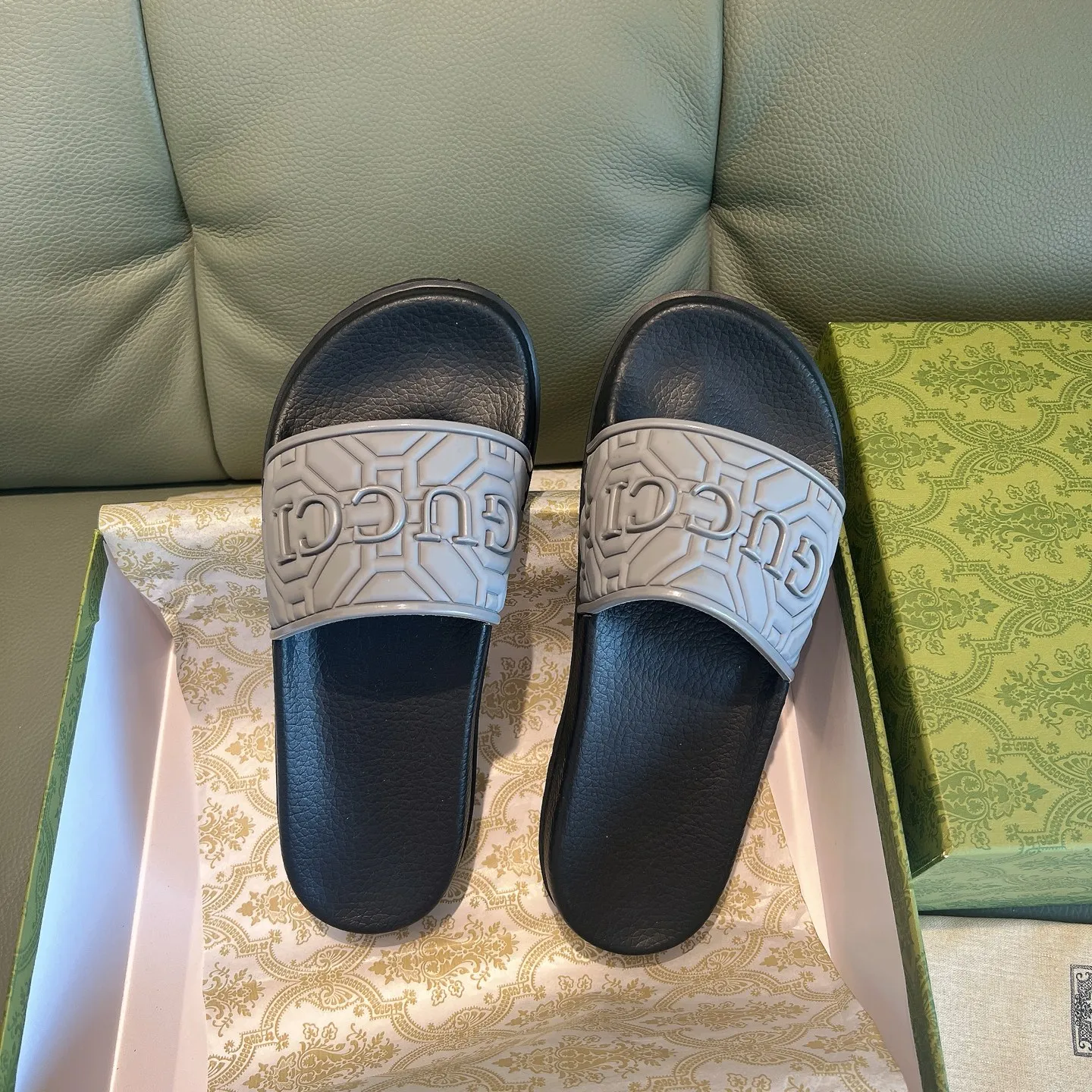 Men's Men's Shoes 130🐮🐮Gucci Gucci Slippers Gucci 2024 latest beach sandals slippers Original molding double G LOGO Original molding consistent Outsole: Men's Men's Shoes u double-layer outsole Size: 35-46